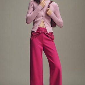 Anthropologie Fuchsia Wide-Leg Cropped Pants